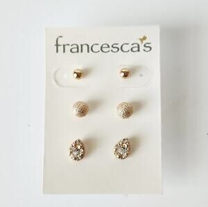 Francesca's Collections Gold Stud Earring Set